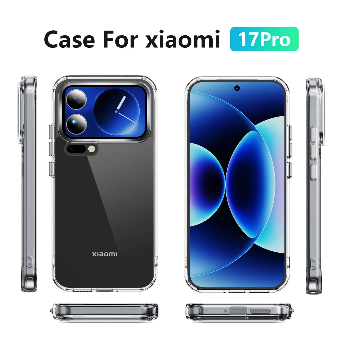 cross-border compatible with Xiaomi 17PRO 5G crystal-clear shockproof 2.0 German anti-yellowing material transparent phone case manufacturer