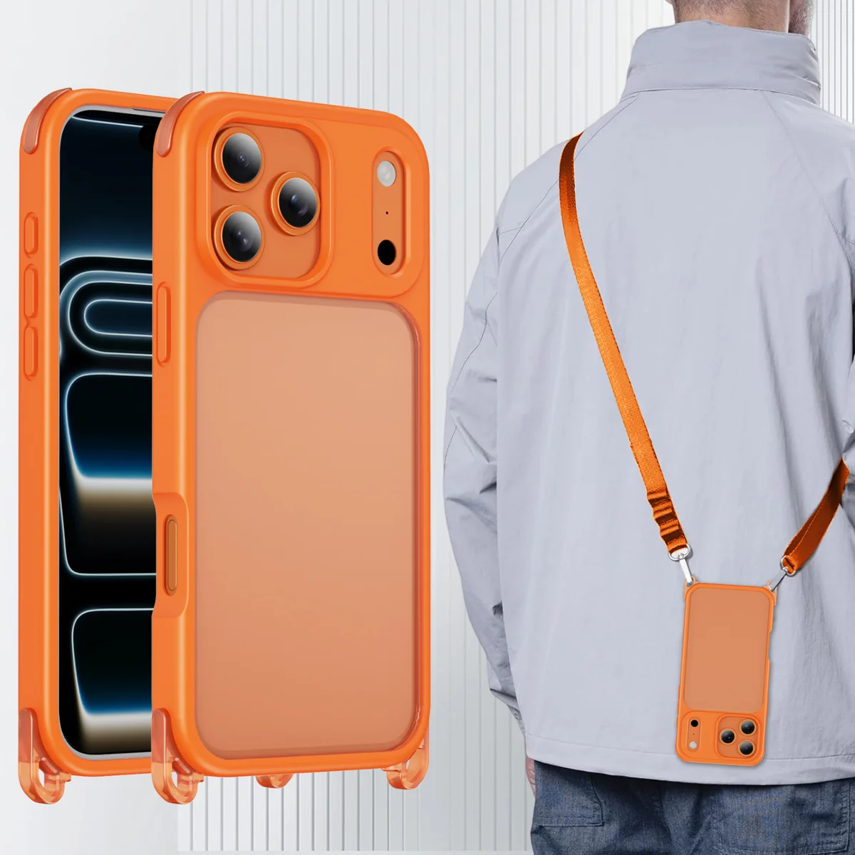 cross-border compatible with Apple iPhone17 Pro Max Crystal Guard soft-touch phone case wireless charging removable air cushion
