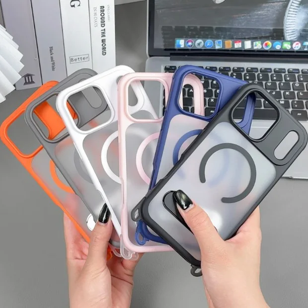 cross-border compatible with Apple iPhone17 Pro Max Crystal Guard soft-touch magnetic ring kickstand phone case wireless charging