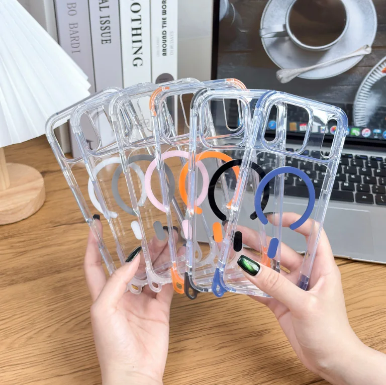 cross-border compatible with Apple iPhone17 Pro Max Crystal Guard ultra-clear magnetic ring phone case wireless charging with lanyard