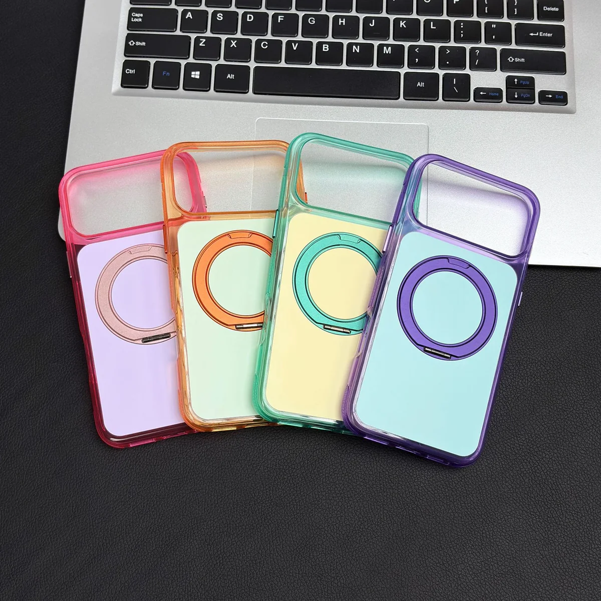 cross-border compatible with IP18Pro Max phone case Apple crystal diamond multicolor gear kickstand C style wireless charging