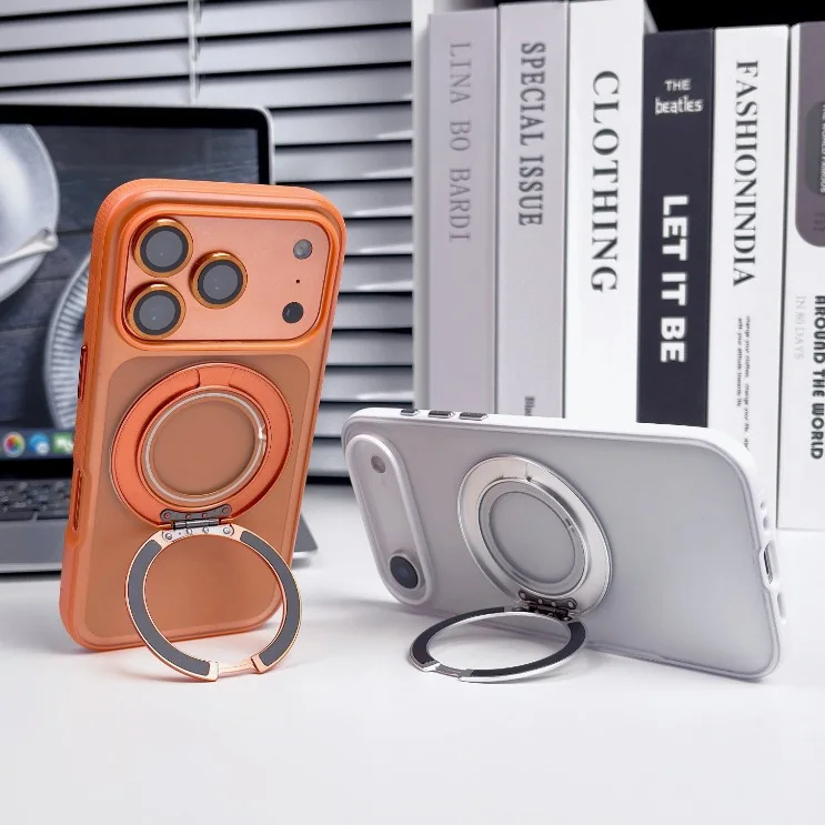 cross-border compatible with Apple iPhone18 Pro Max kickstand case flat soft-touch gear kickstand C style phone case