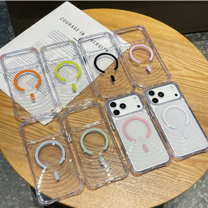cross-border compatible with IP18ProMax phone case Ripple case magnetic attachment ultra-clear shockproof 2.3mmTPU Apple 18Pro