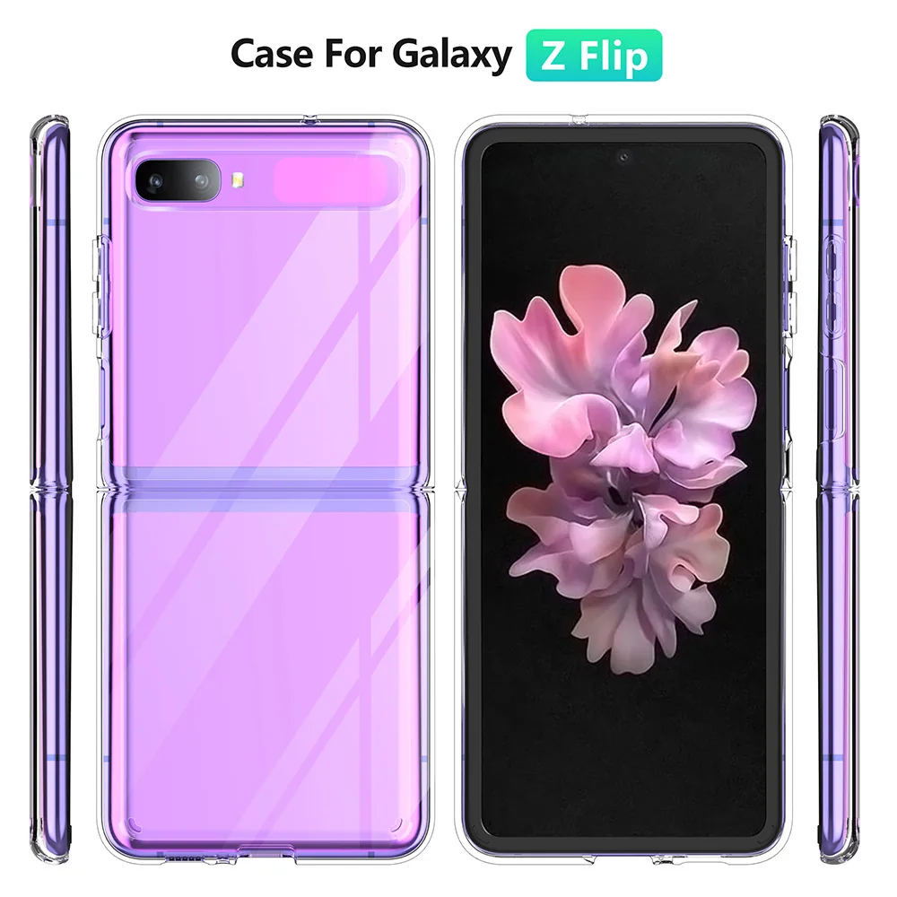 cross-border compatible with Samsung Samsung Z Flip minimalist crystal-clear phone case foldable ultra-clear case Z Flip 3