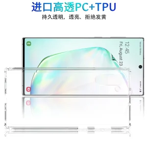 cross-border e-commerce compatible with Samsung Note 10 reinforced-corner shockproof acrylic phone case ultra-clear scratch-resistant direct manufacturer