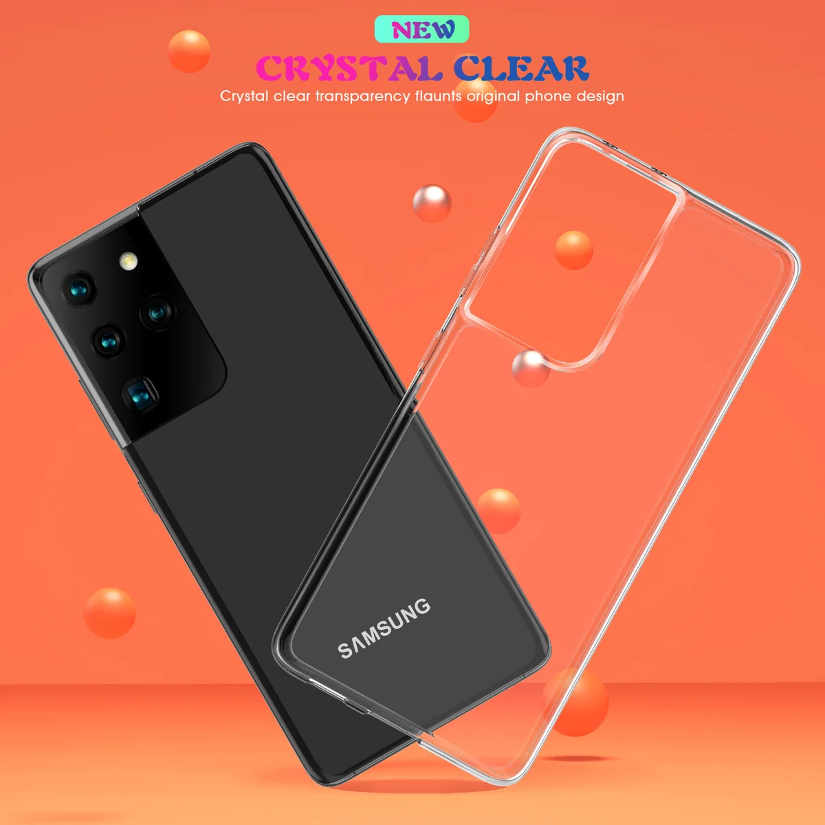 cross-border compatible with Samsung S21Ultra minimalist crystal-clear shockproof phone case direct manufacturer volume discounts available in stock