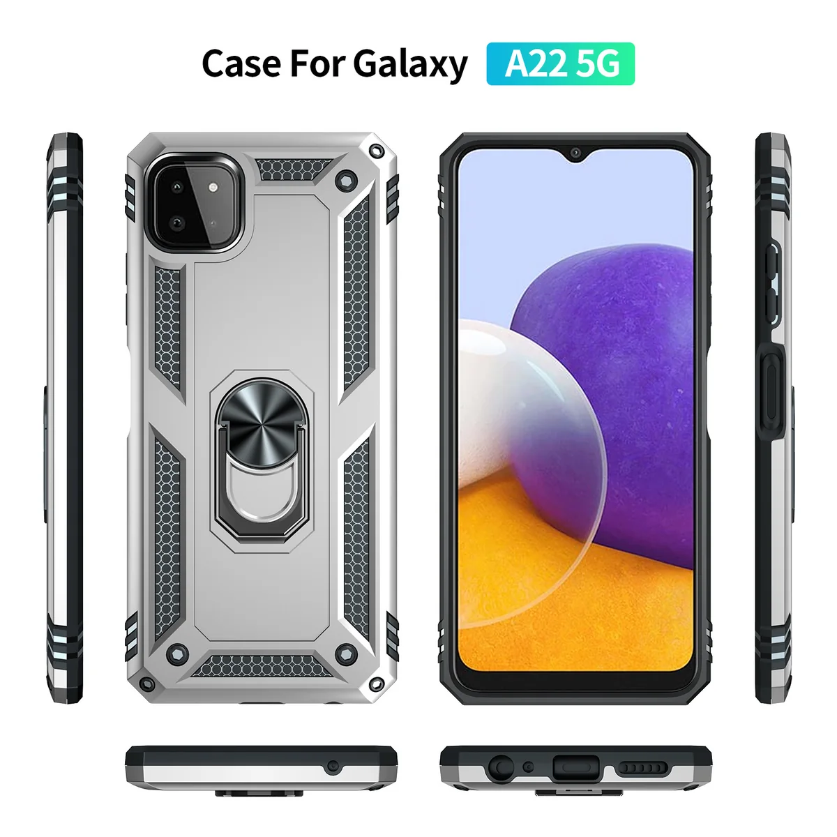 cross-border compatible with Samsung A22 5G Trooper shockproof armor kickstand phone case Yisimei direct manufacturer