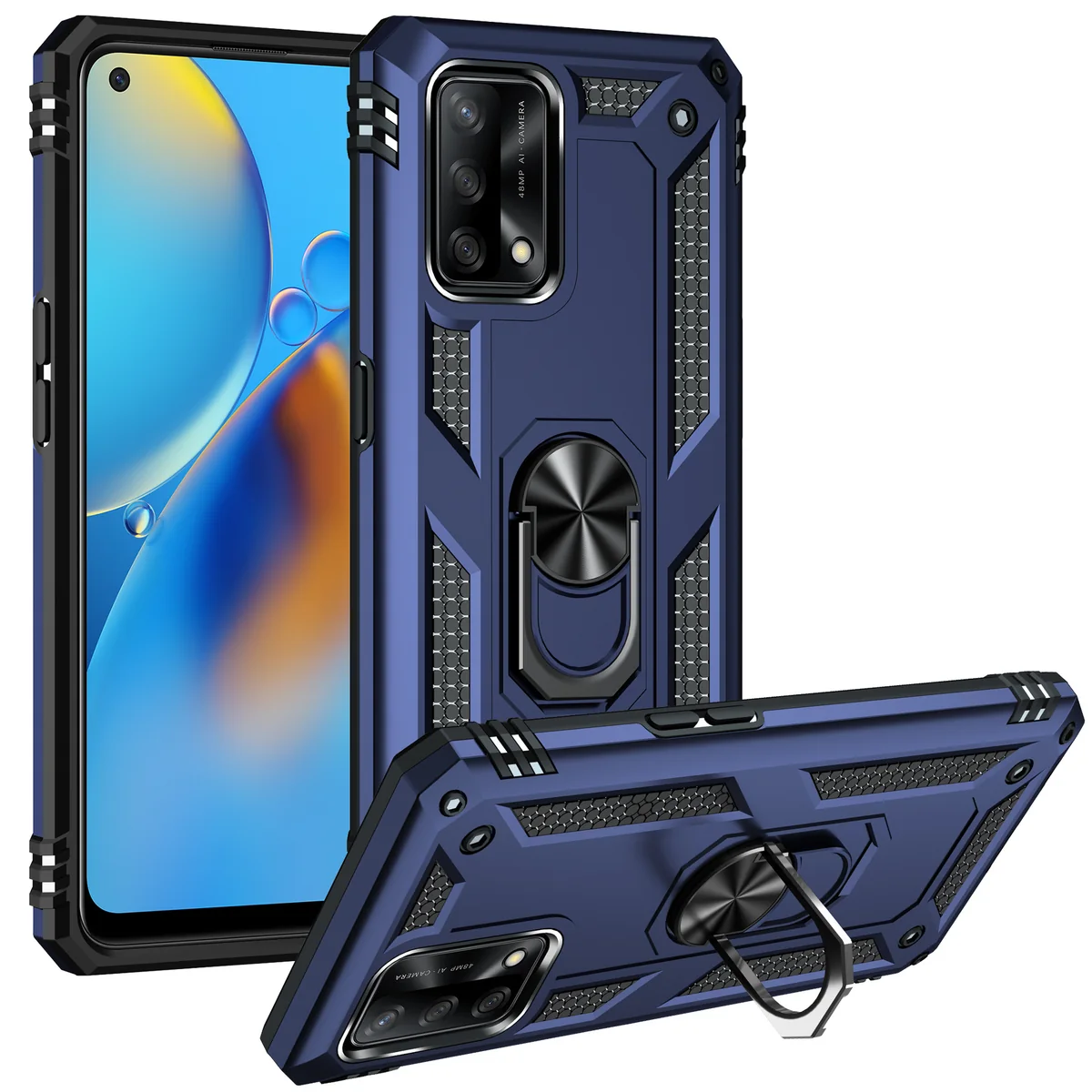 cross-border compatible with OPPO A74 4G/F19 Trooper shockproof car mount phone case in stock from the direct manufacturer