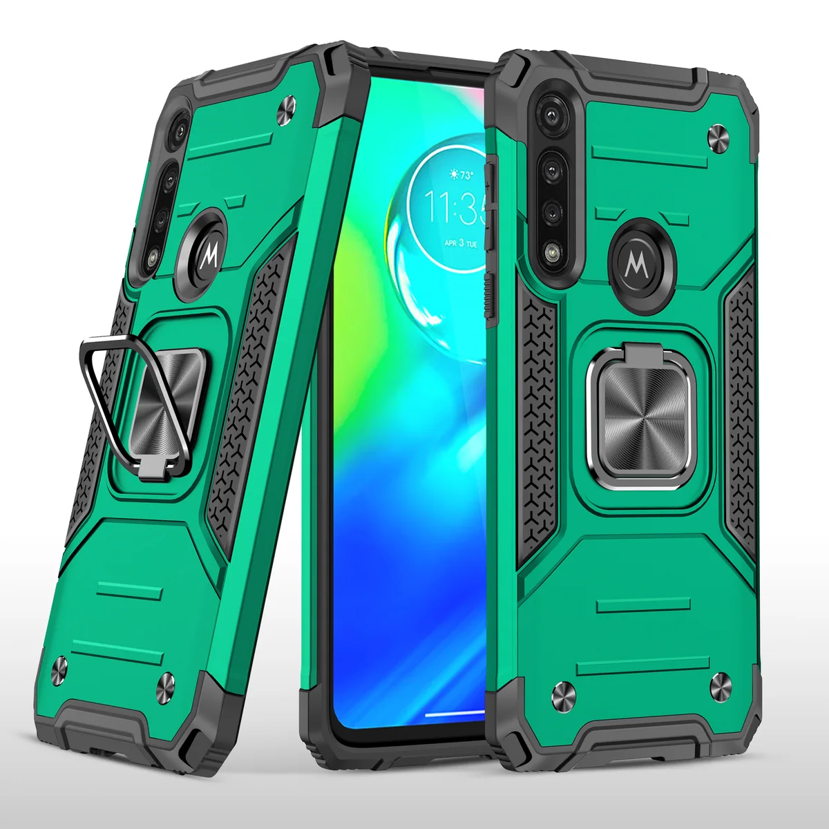 cross-border e-commerce compatible with MOTO G Power Kemeng armor shockproof magnetic attachment car-mount compatible phone case 2-in-1 in stock