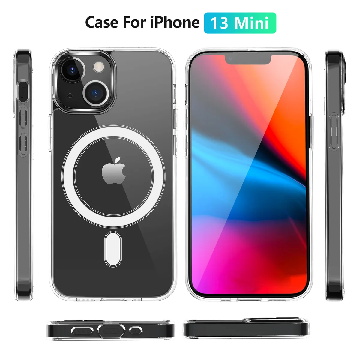 cross-border compatible with Apple iPhone13 mini5.4 minimalist crystal-clear with magnetic attachment phone case direct manufacturer