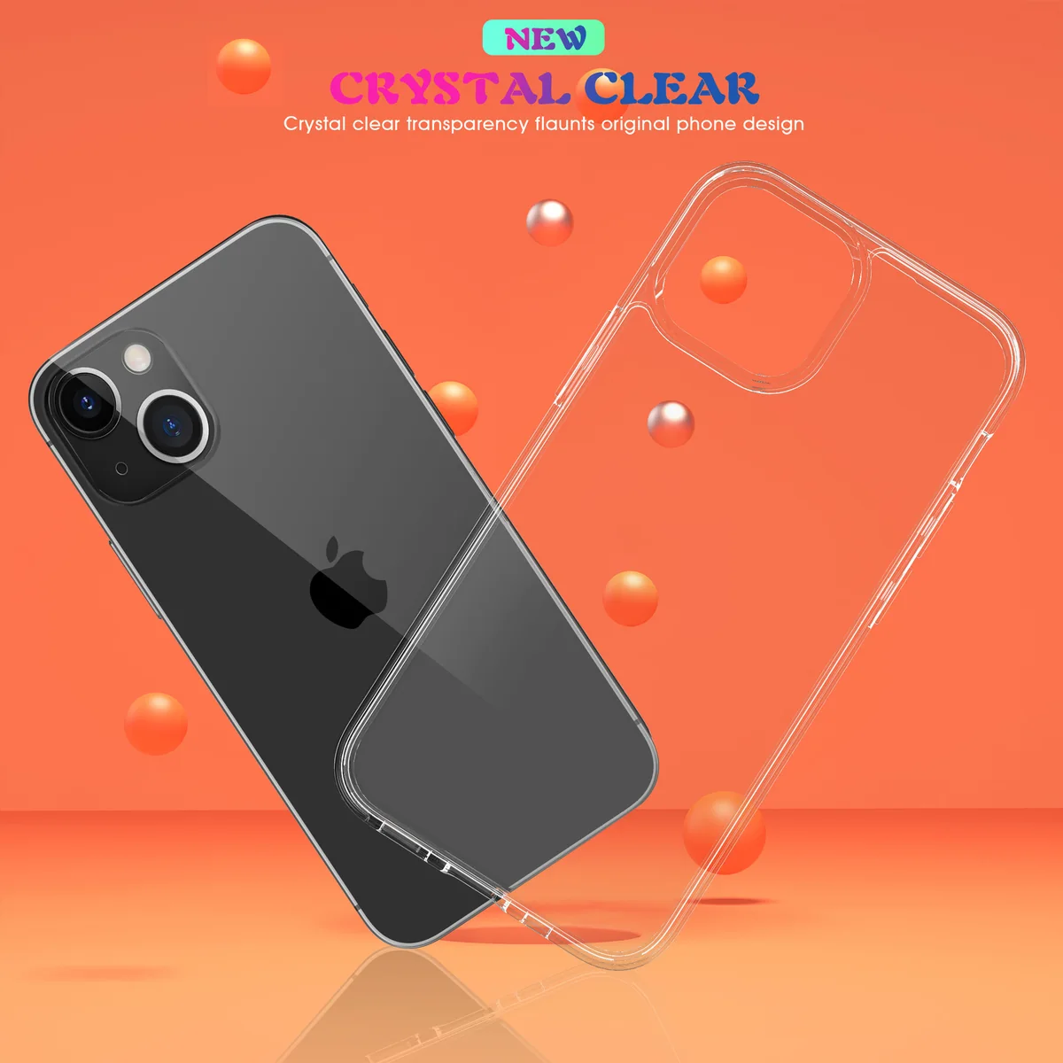 cross-border compatible with Apple iPhone 13 6.1 minimalist crystal-clear shockproof phone case ultra-clear scratch-resistant resistant to yellowing