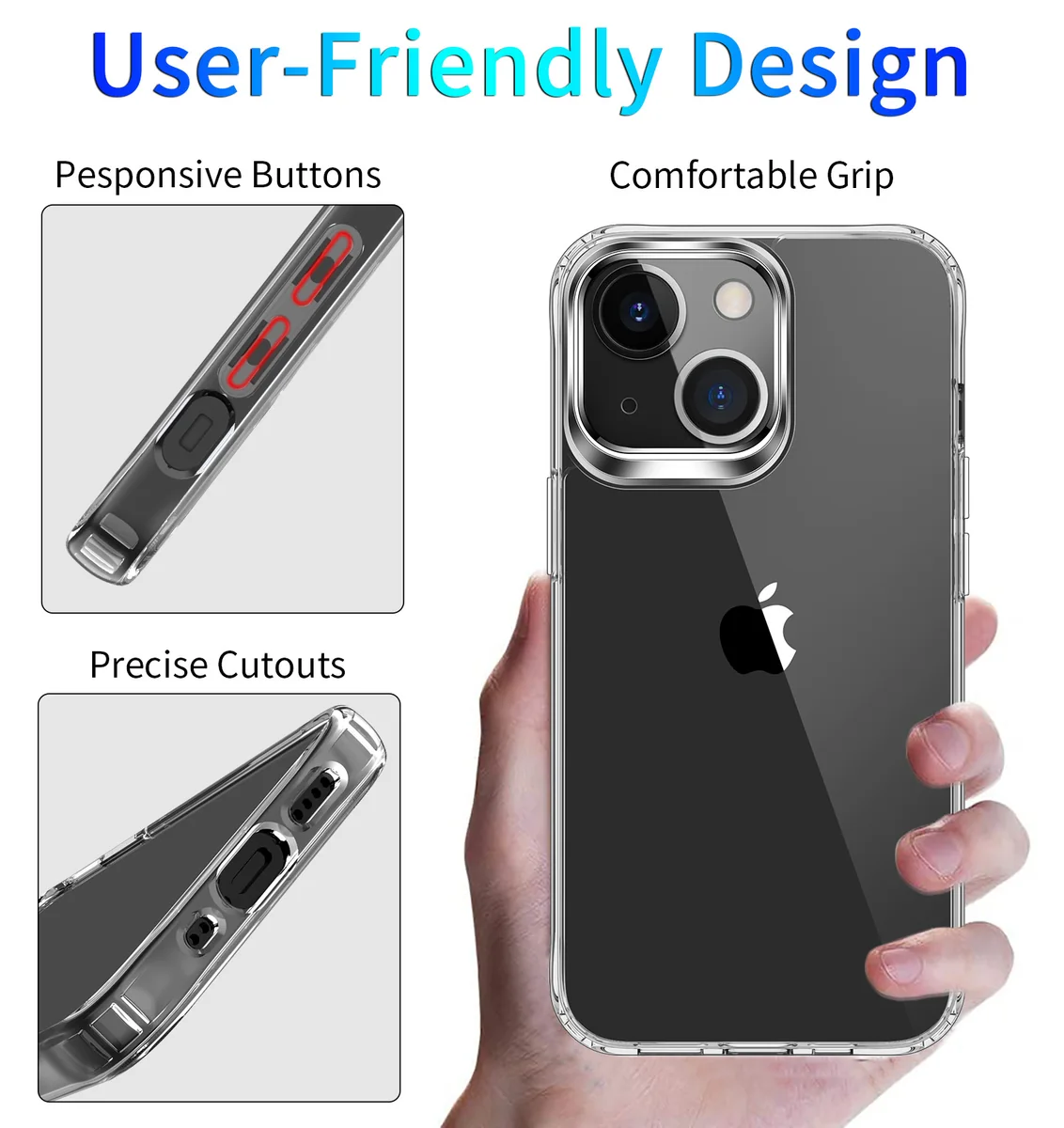 cross-border compatible with Apple iphone13 6.1 reinforced-corner shockproof acrylic ultra-clear shockproof phone case wireless charging