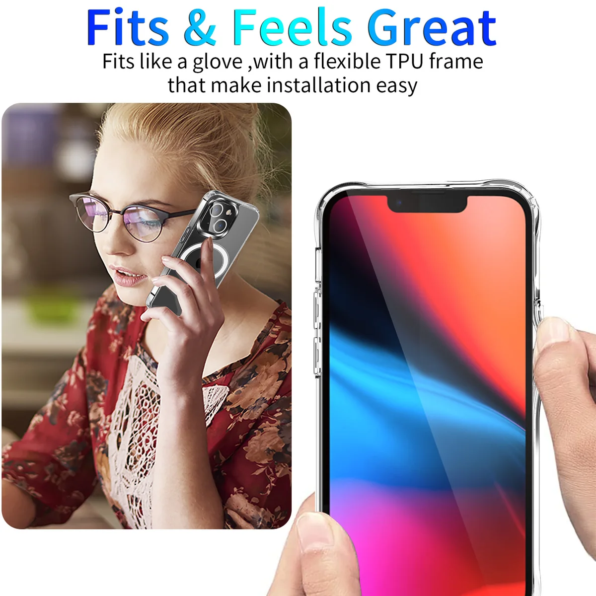 cross-border compatible with Apple iphone13 6.1 reinforced-corner shockproof with magnetic ring wireless fast charging phone case direct manufacturer