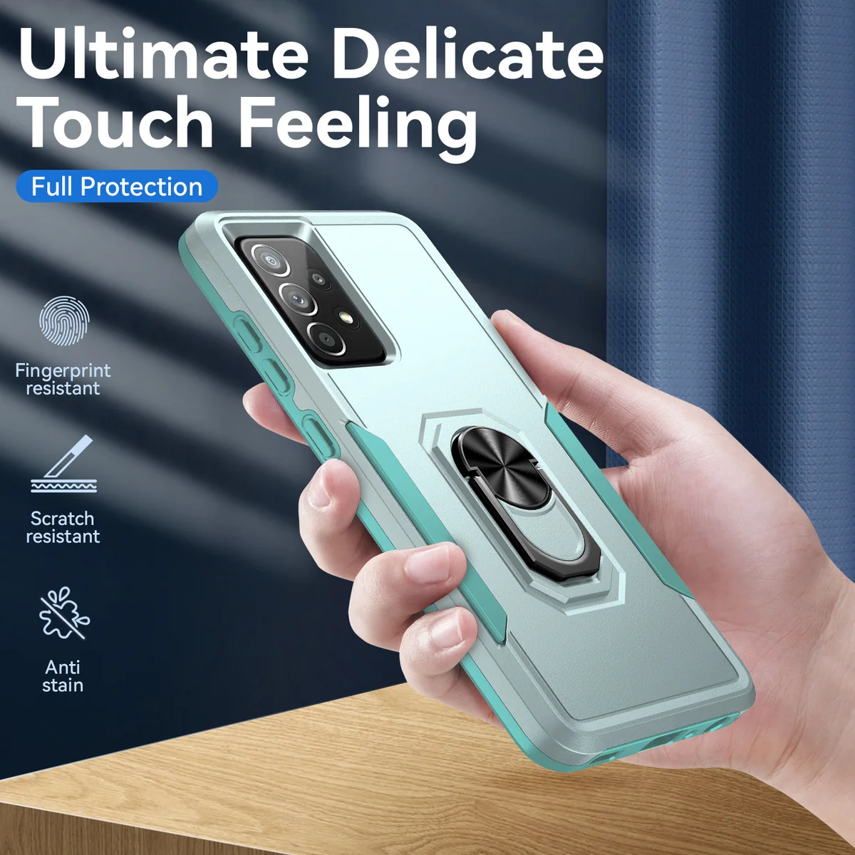 cross-border compatible with Samsung A72 Explorer with ring 2-in-1 car mount shockproof phone case e-commerce quality