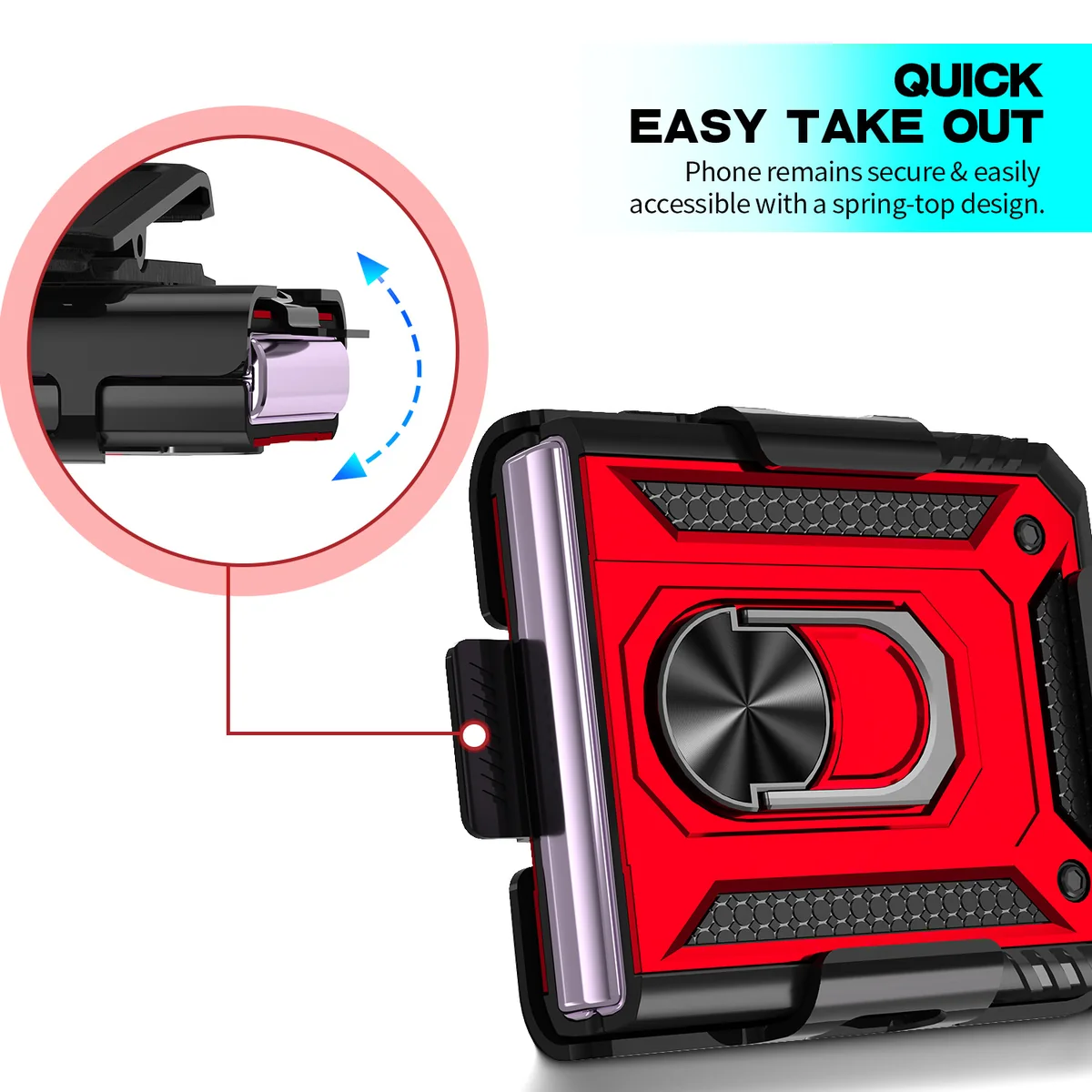 cross-border compatible with Samsung Z Flip3 Trooper shockproof kickstand foldable phone case with sliding holster clip Z Flip4