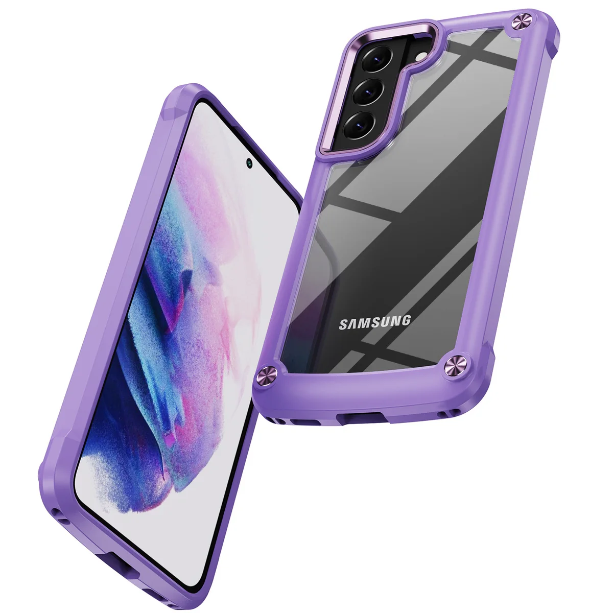 cross-border compatible with Samsung Samsung S22 Pro Golden-Wing Bird shockproof transparent phone case metal buttons in stock