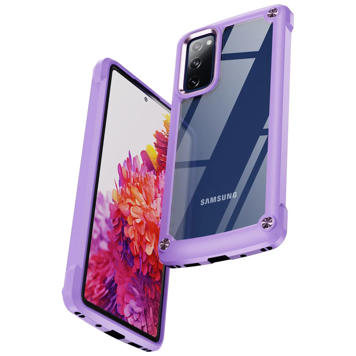 cross-border compatible with Samsung Samsung S20FE Golden-Wing Bird reinforced-corner shockproof transparent phone case metal buttons in stock