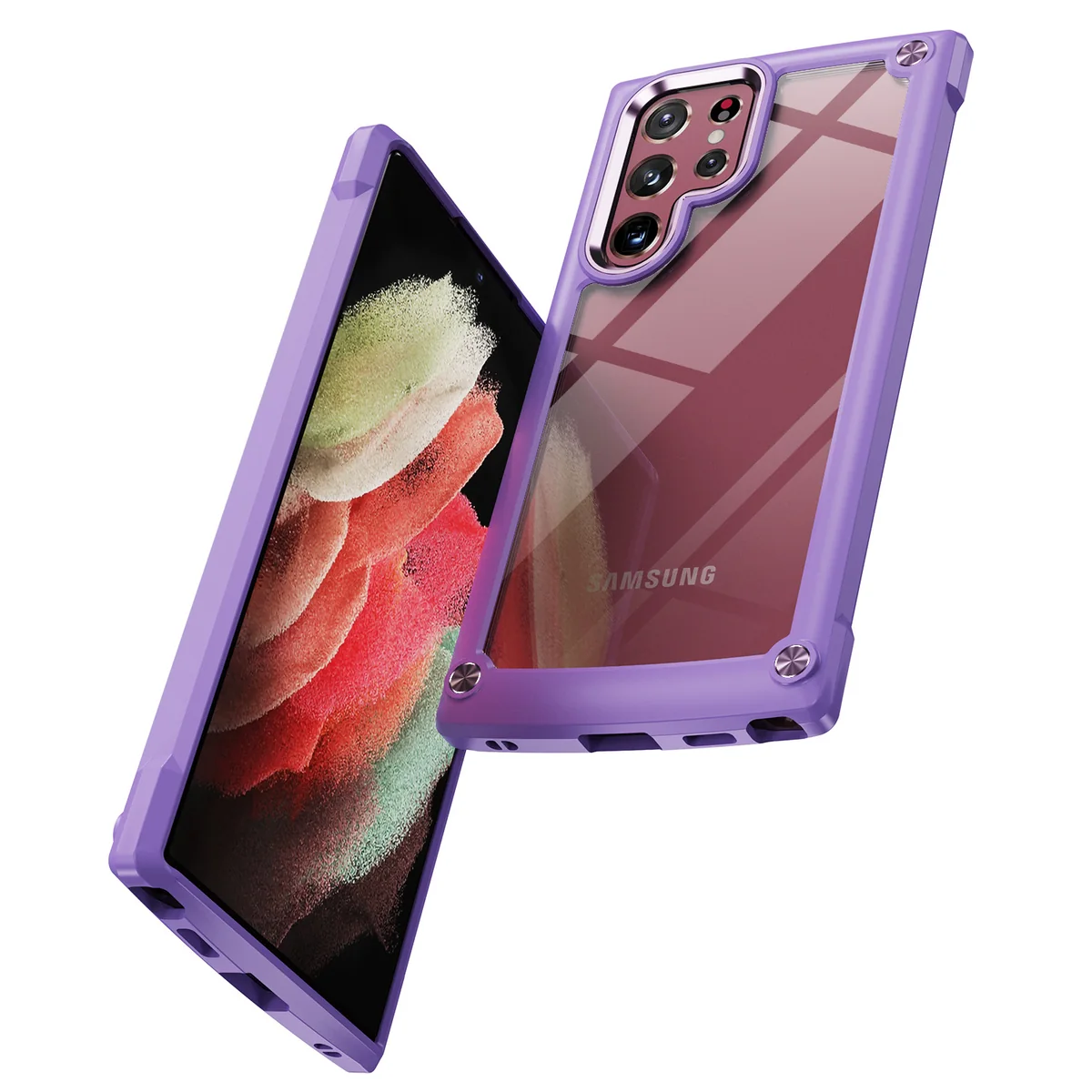 cross-border compatible with Samsung Samsung S22Uluta Golden-Wing Bird shockproof transparent phone case wireless charging metal buttons