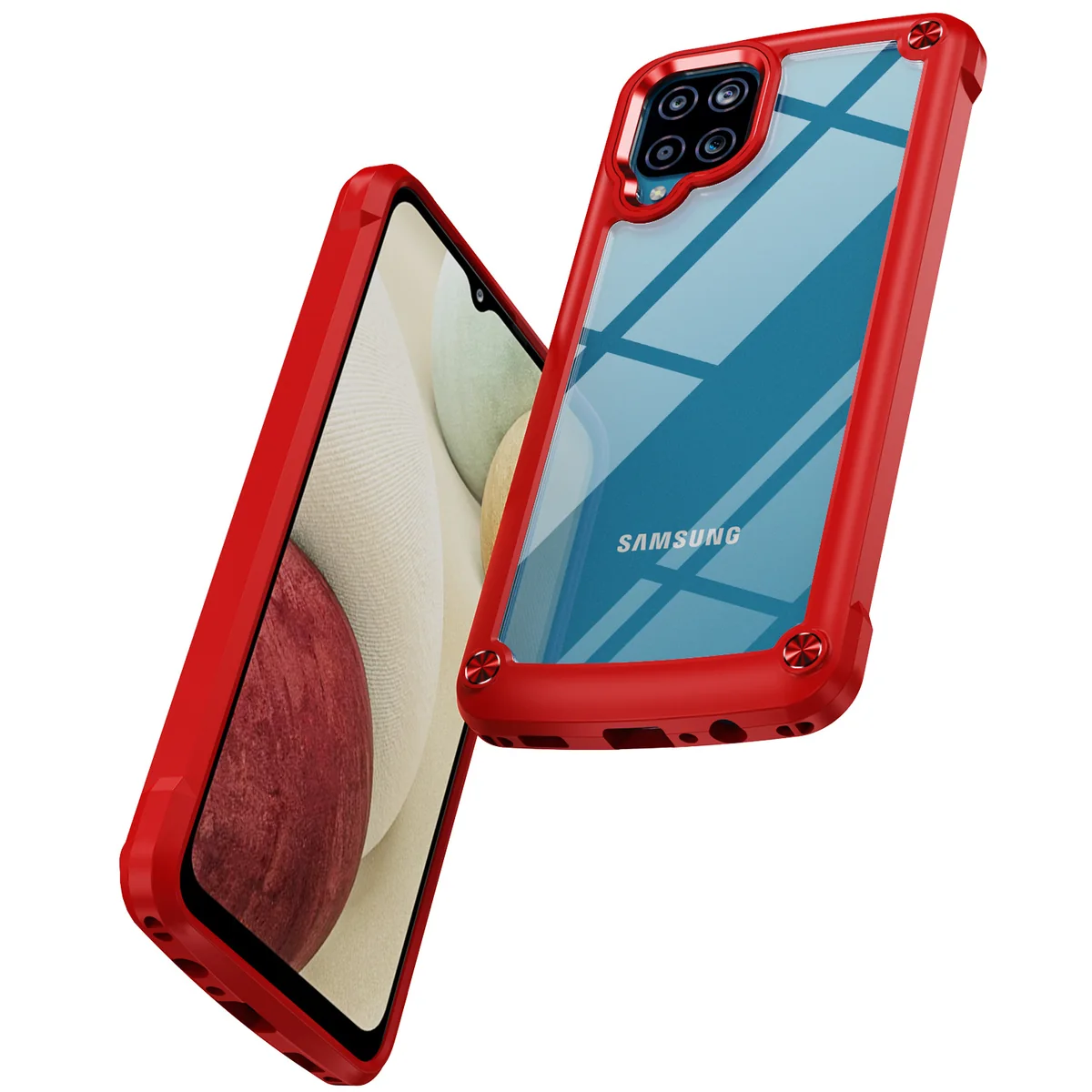 cross-border compatible with Samsung Samsung A12 Golden-Wing Bird shockproof transparent phone case metal buttons direct manufacturer