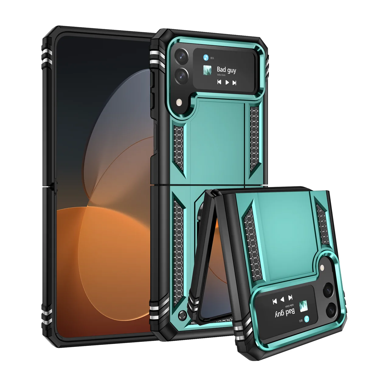 cross-border compatible with Samsung Samsung Z Flip4 Trooper shockproof armor kickstand foldable phone case direct manufacturer