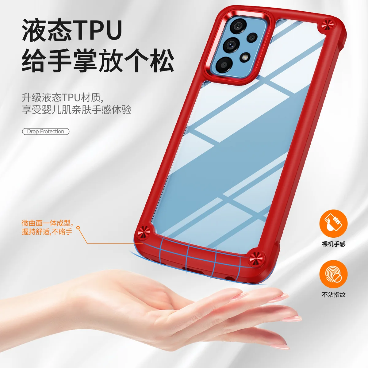 cross-border compatible with Samsung Samsung A52 Golden-Wing Bird shockproof transparent phone case metal buttons direct manufacturer