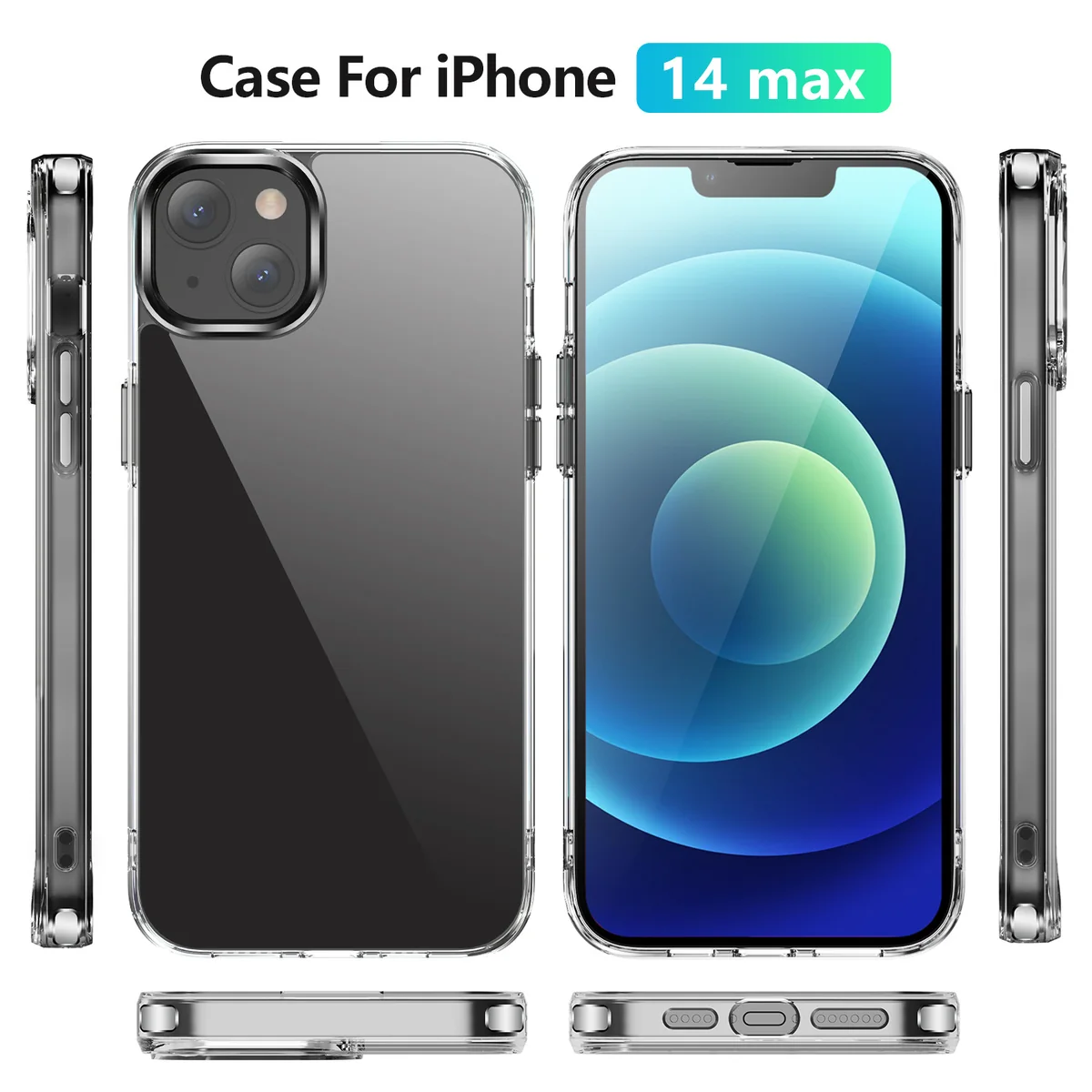 cross-border compatible with Apple iphone14 Plus 6.7 crystal-clear shockproof 2.0 ultra-clear phone case scratch-resistant wear-resistant