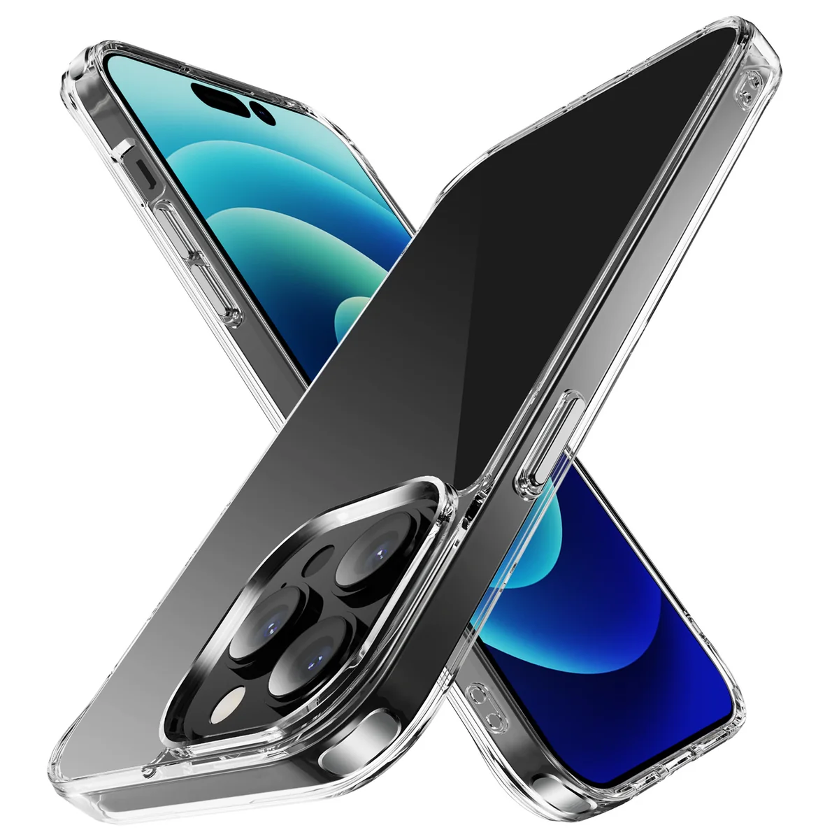 cross-border compatible with Apple iphone14Pro 6.1 crystal-clear shockproof 2.0mm ultra-clear phone case resistant to yellowing