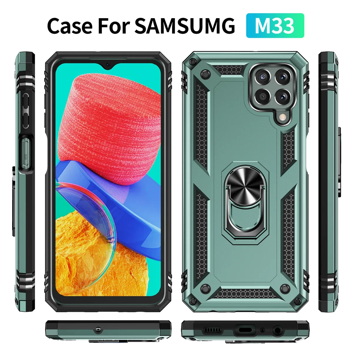cross-border compatible with Samsung M33 Trooper shockproof kickstand car-mount compatible phone case e-commerce quality in stock from the direct manufacturer