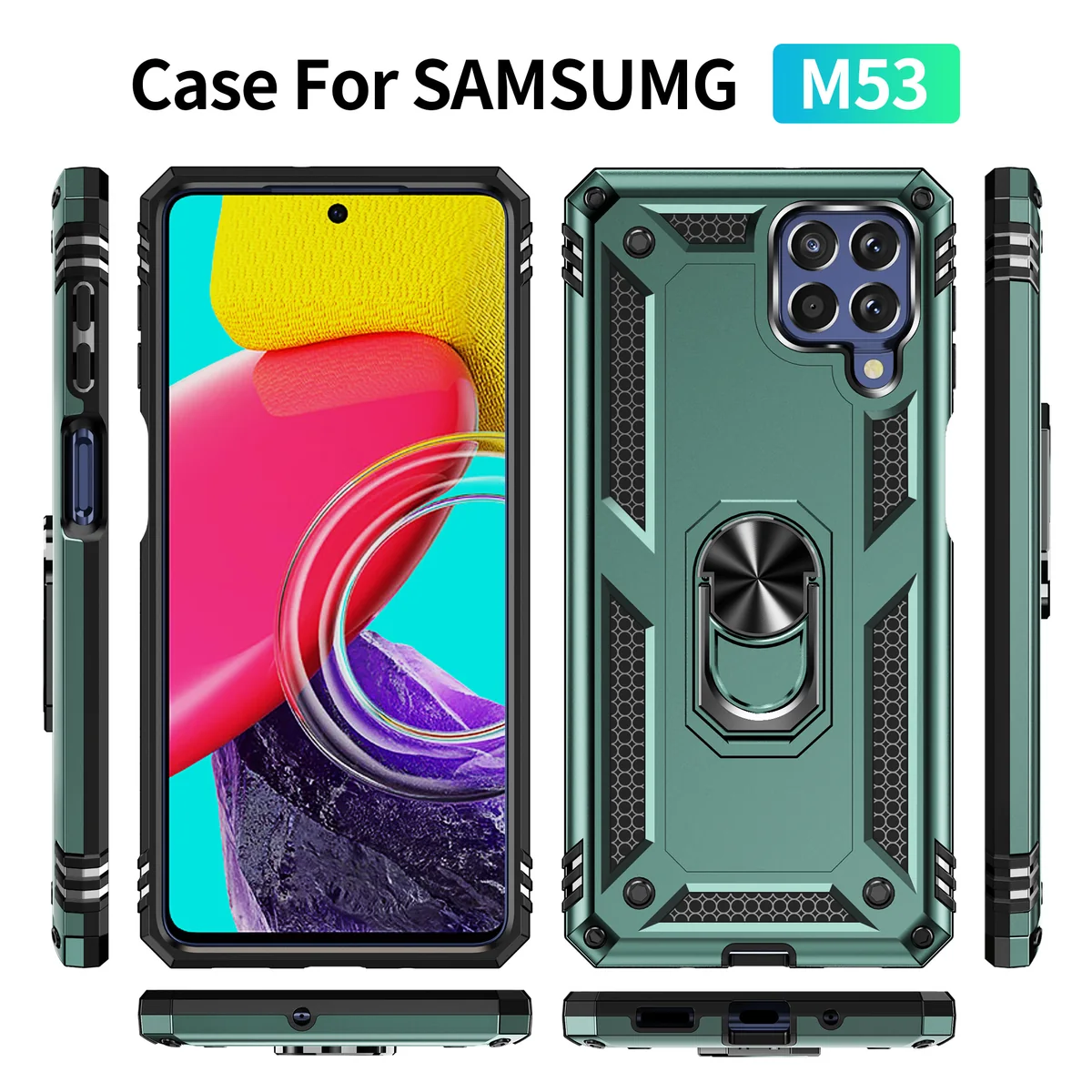 cross-border compatible with Samsung M53 5g Trooper shockproof kickstand car-mount compatible phone case e-commerce quality direct manufacturer