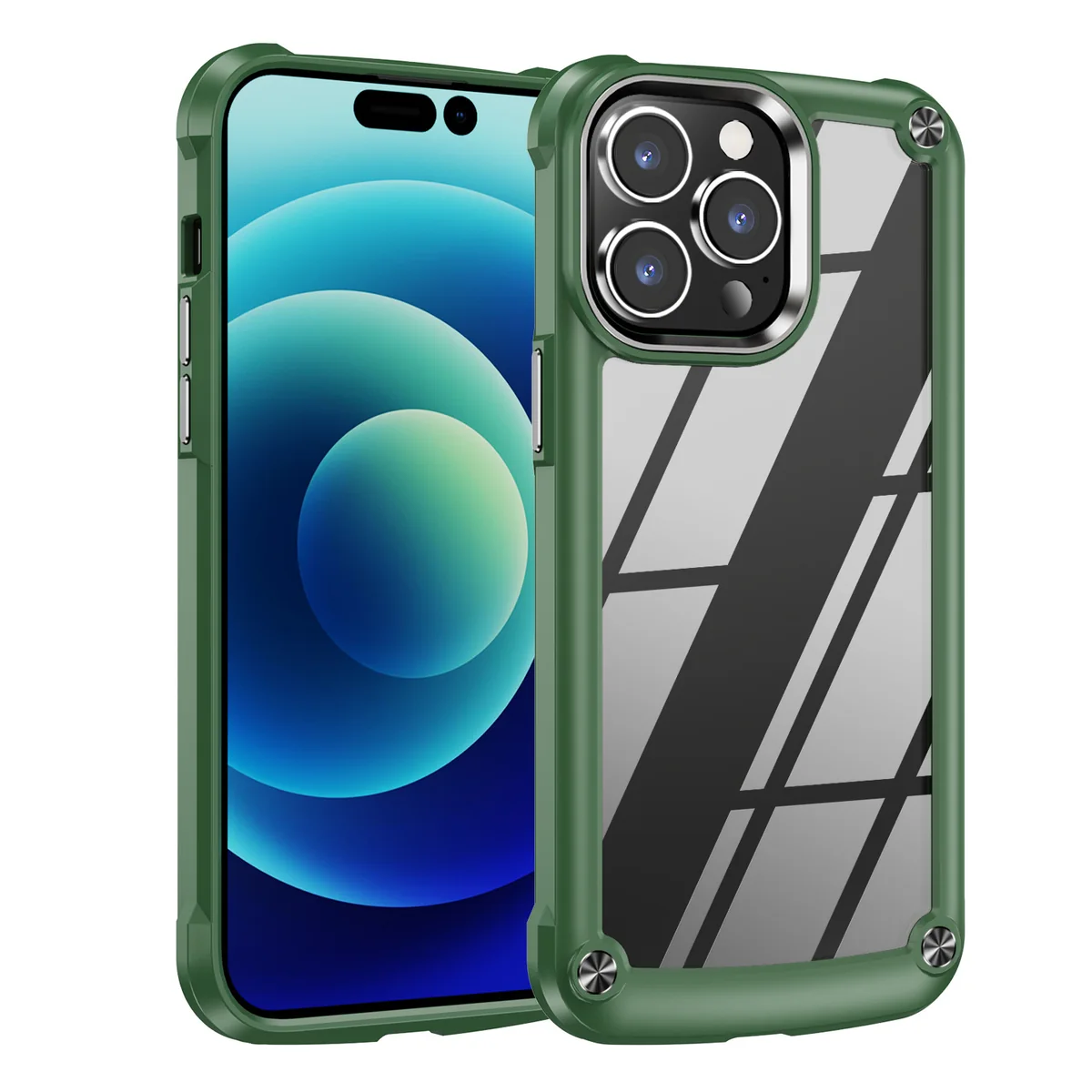 cross-border compatible with Apple iPhone 14 Pro 6.1 Golden-Wing Bird shockproof phone case metal buttons micro-curved