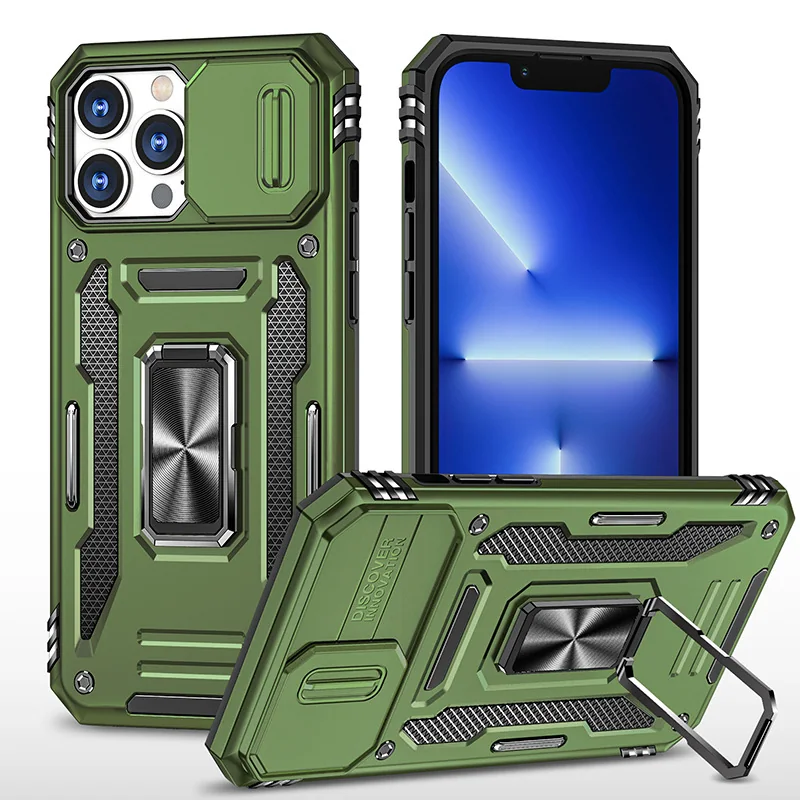 cross-border compatible with Apple iPhone13Pro Max 6.7 Kejiang shockproof phone case adjustable for viewing kickstand