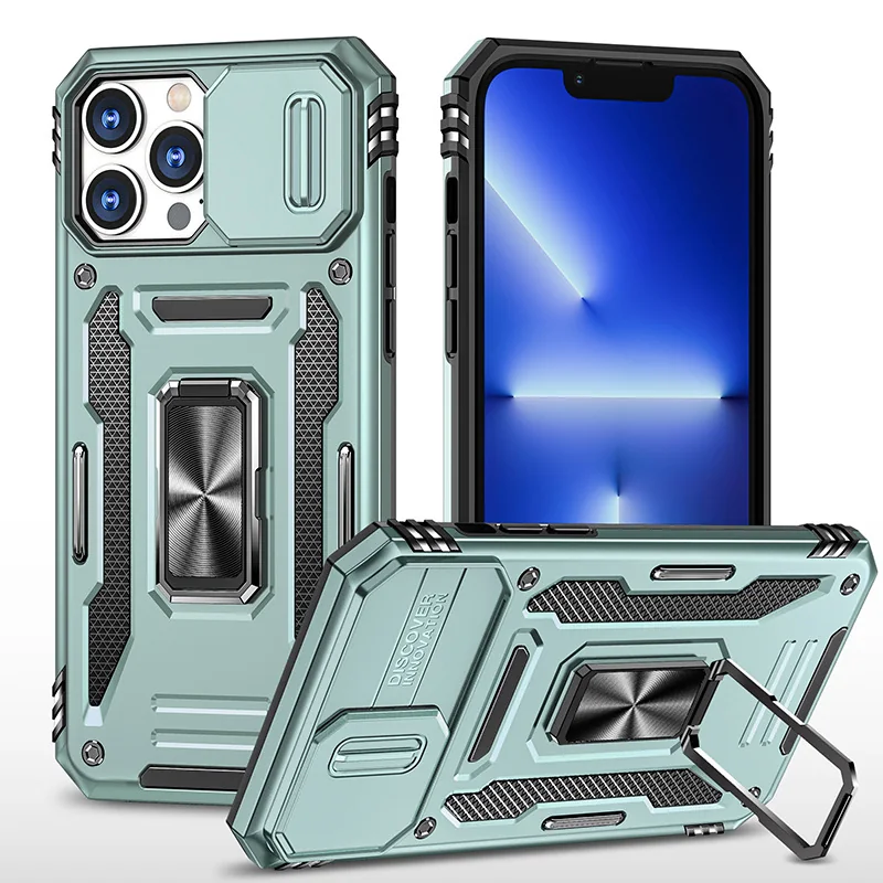 cross-border compatible with Apple iPhone14Pro 6.1 Kejiang shockproof phone case adjustable for viewing kickstand car-mount compatible
