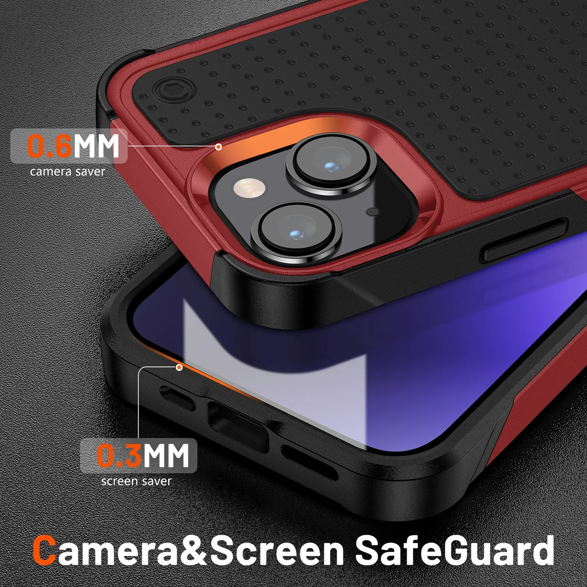 cross-border compatible with Apple iPhone 14 6.1 Elegant shockproof phone case 2-in-1 anti-slip texture material injection-molded