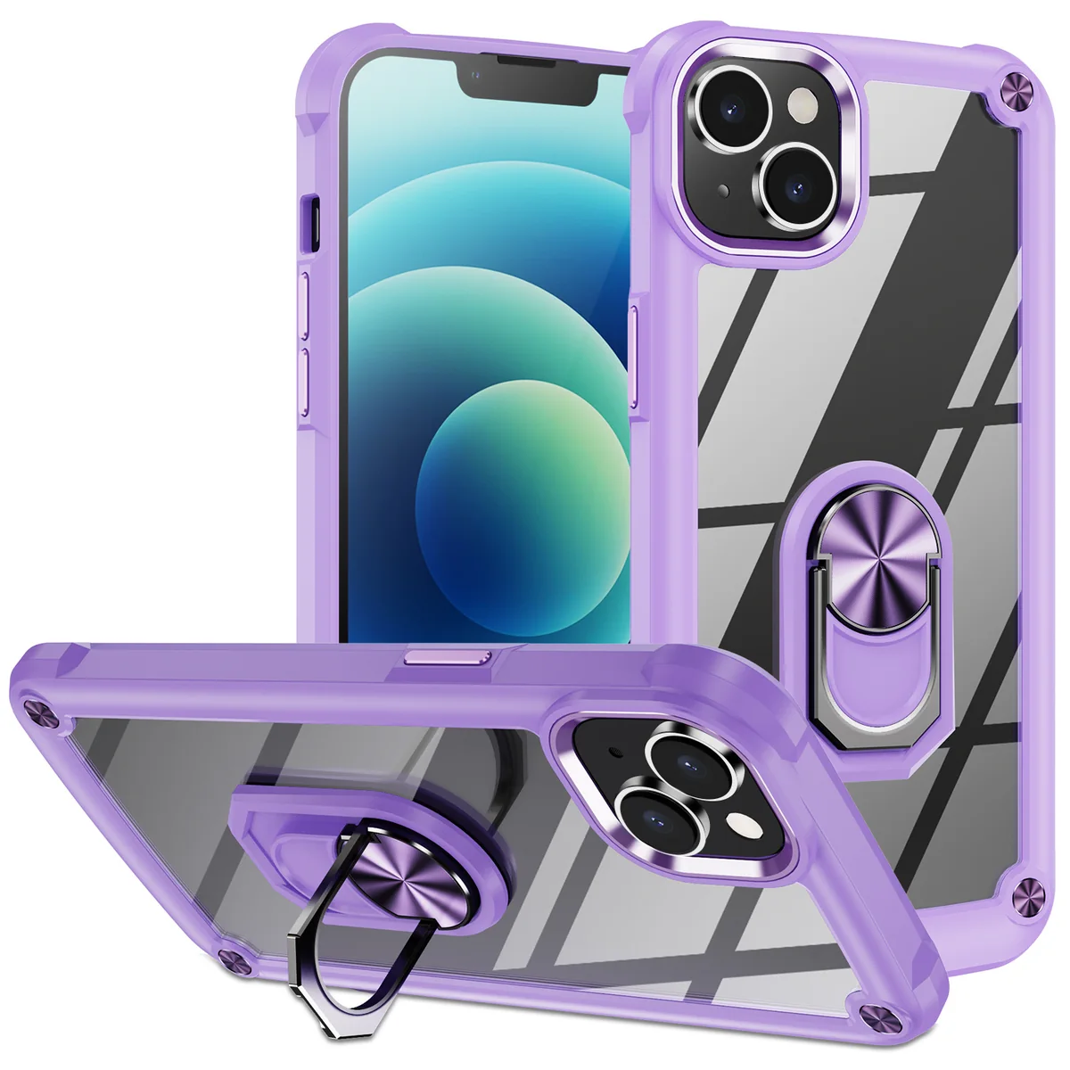 cross-border compatible with Apple iPhone14 6.1 Golden-Wing Bird with ring phone case car mount shockproof in stock