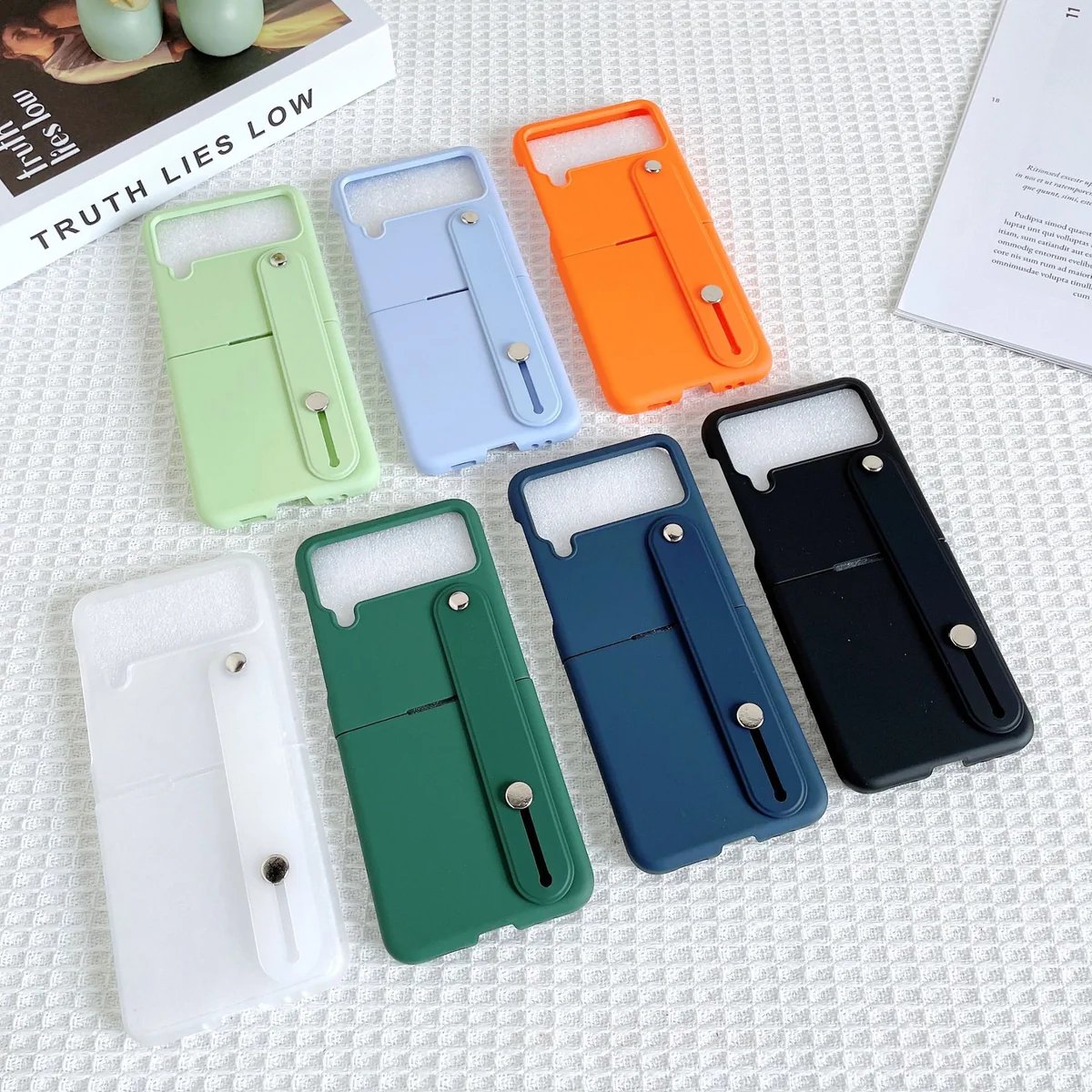 cross-border e-commerce compatible with Samsung Samsung Z Flip 4 wrist strap foldable case direct manufacturer in stock