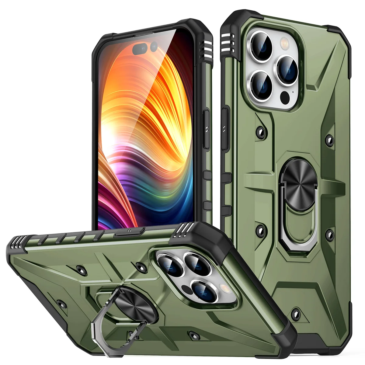 cross-border compatible with Apple iPhone14Pro 6.1 Wen Jie with ring phone case car mount direct manufacturer