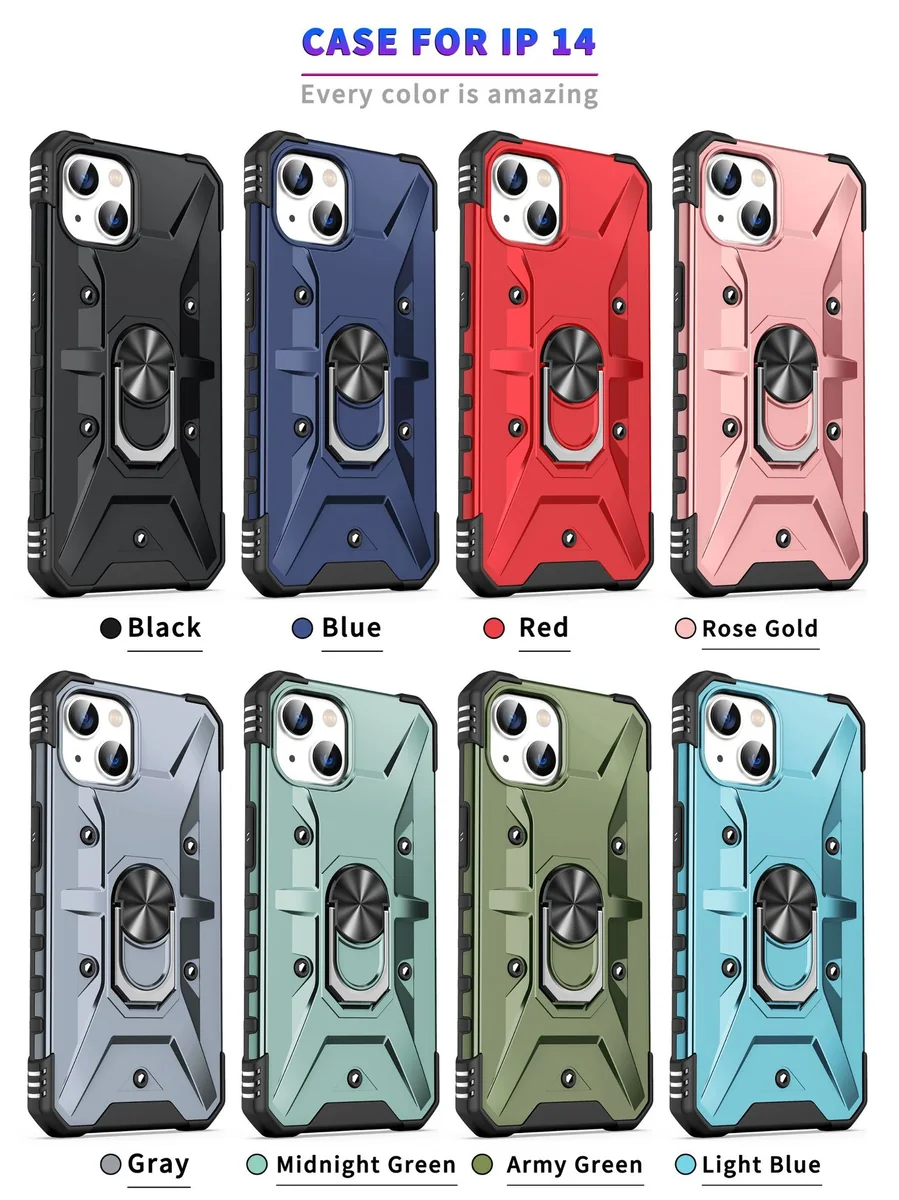 cross-border compatible with Apple iPhone14 6.1 Wenjie with ring shockproof phone case car mount direct manufacturer