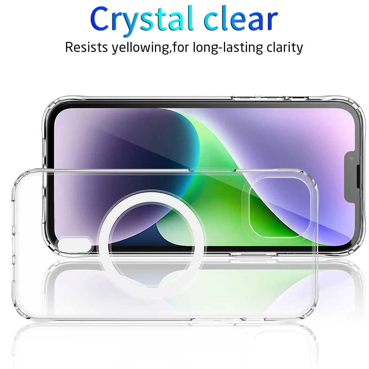 cross-border compatible with Apple iphone14 Plus 6.7 reinforced-corner shockproof with magnetic ring ultra-clear shockproof phone case