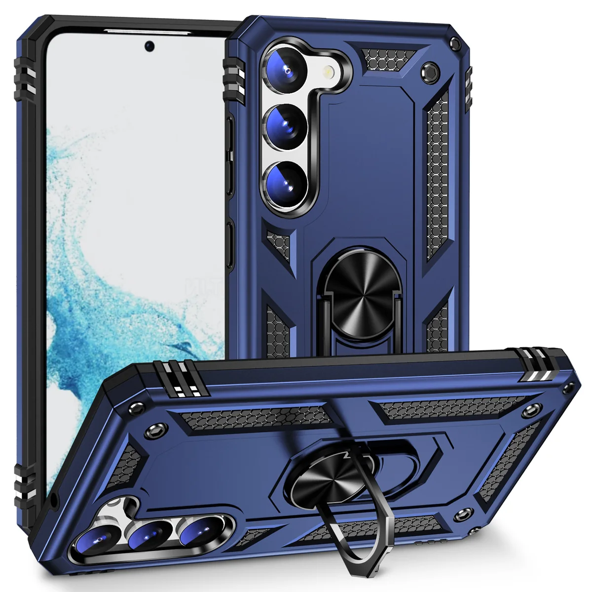 cross-border compatible with Samsung S23Plus Trooper shockproof armor kickstand car-mount compatible phone case S23 e-commerce quality