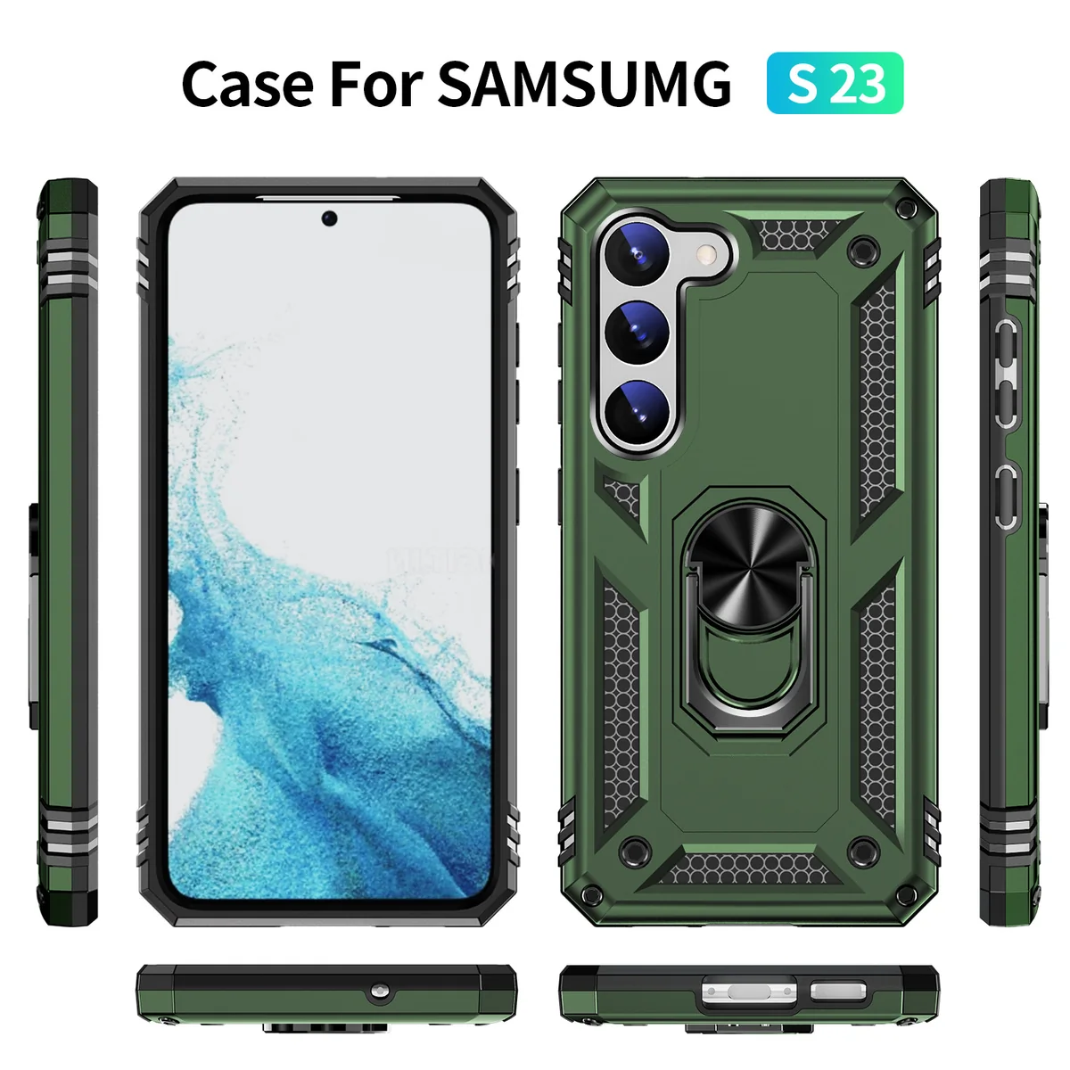 cross-border compatible with Samsung S23 Trooper shockproof armor kickstand car-mount compatible phone case S23PLUS e-commerce quality