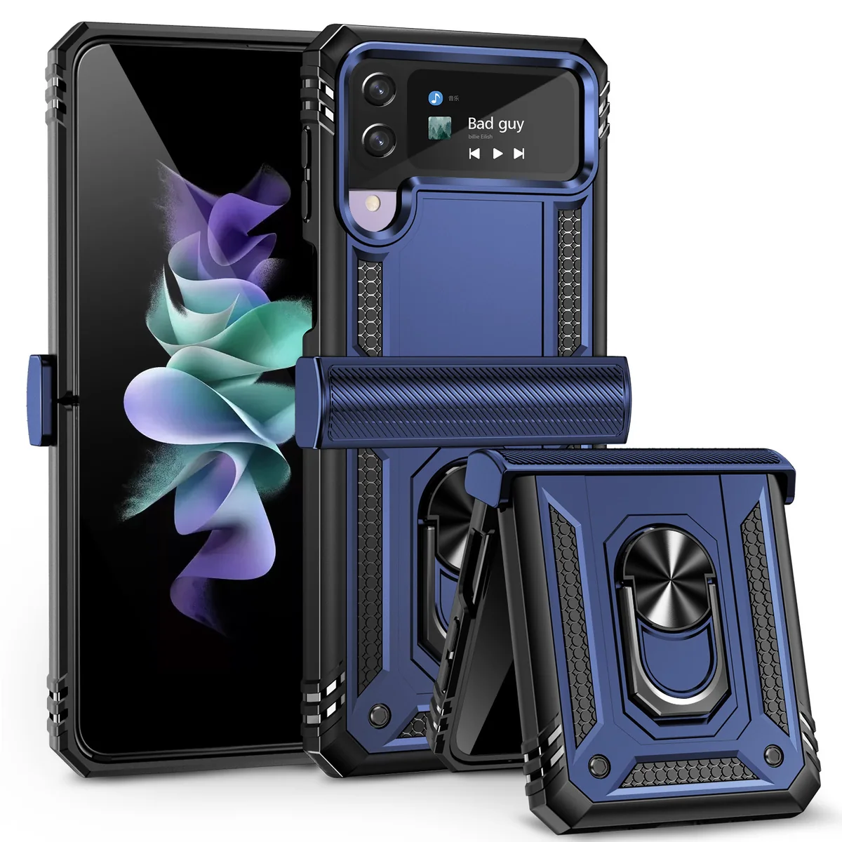 cross-border compatible with Samsung Z Flip4 Trooper shockproof Samsung foldable phone case with link buckle Z Flip3
