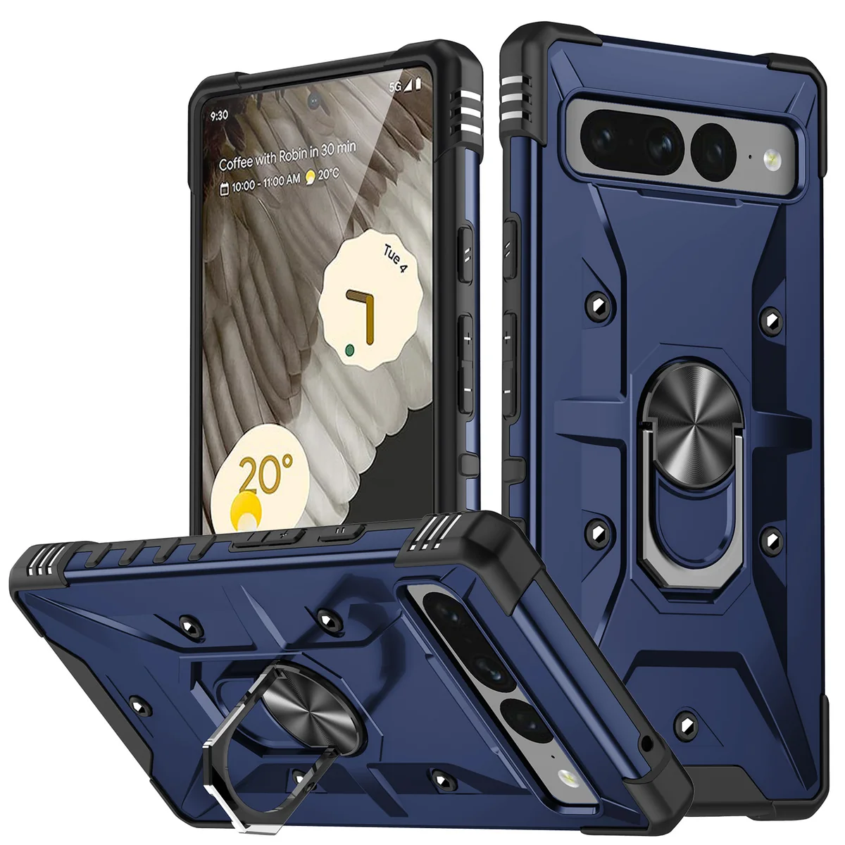 cross-border compatible with Google Pixel 7Pro Wenjie with ring shockproof 2-in-1 phone case in stock from the direct manufacturer