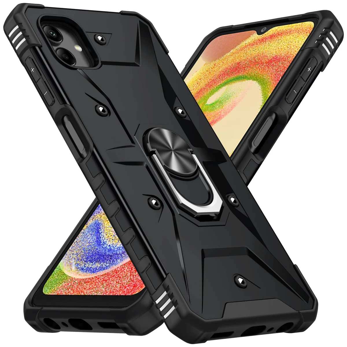 cross-border e-commerce compatible with Samsung A04 Wenjie with ring shockproof dual protection phone case M13 car mount in stock