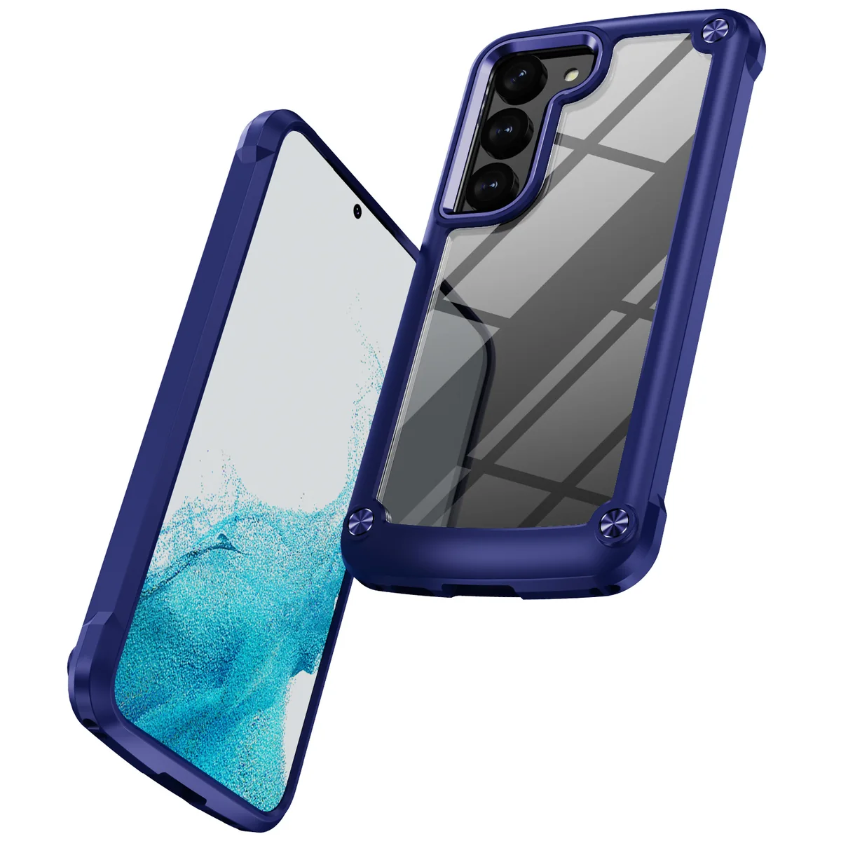 cross-border compatible with Samsung Samsung S23Plus Golden-Wing Bird shockproof transparent phone case wireless charging metal buttons