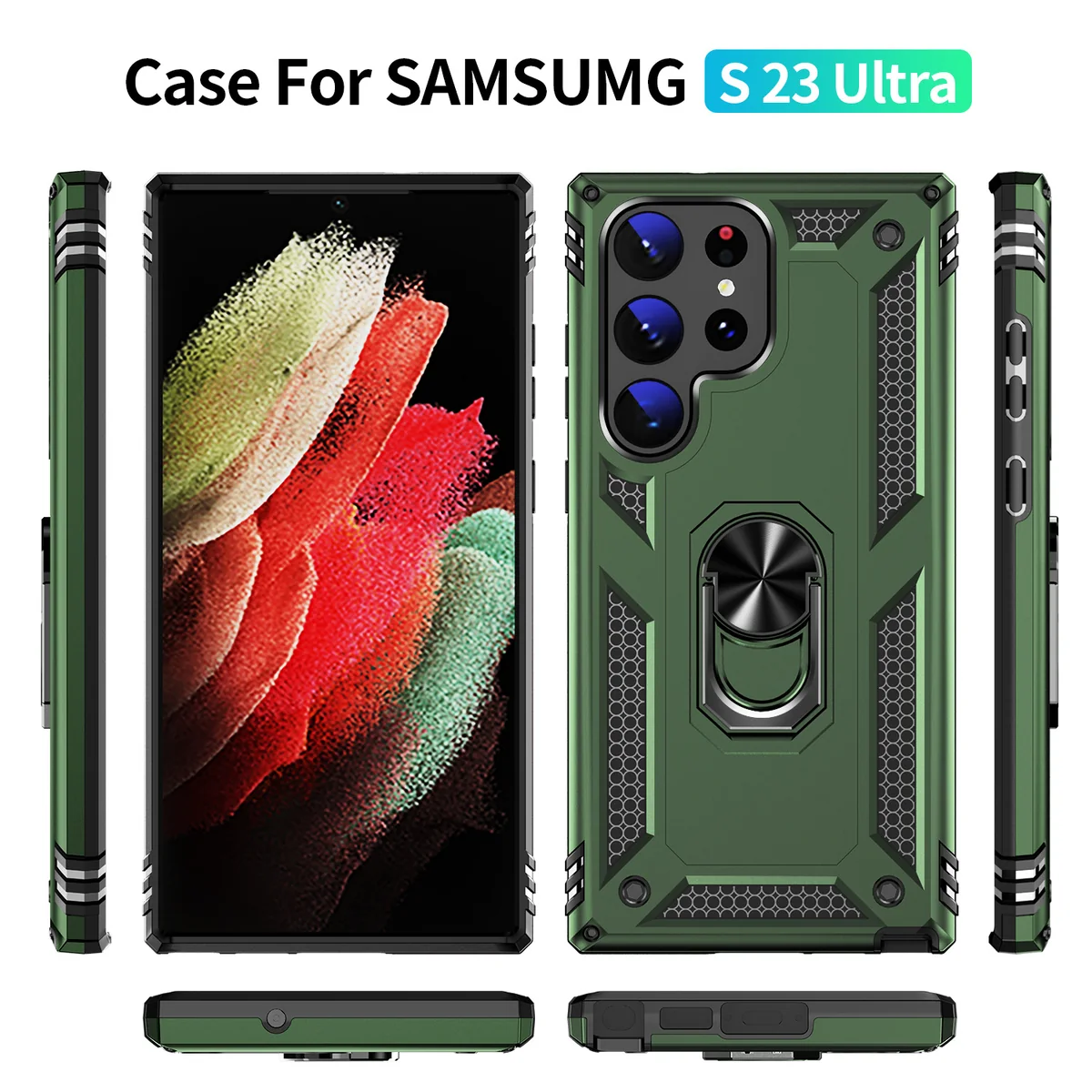 cross-border compatible with Samsung S23Ultra Trooper shockproof armor kickstand car-mount compatible phone case e-commerce quality in stock