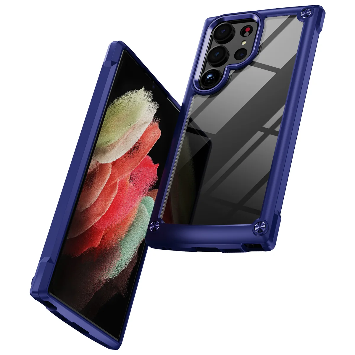 cross-border compatible with Samsung Samsung S23Ultra Golden-Wing Bird shockproof transparent phone case wireless charging metal buttons