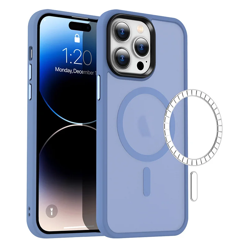 cross-border compatible with Apple iphone14 Pro Max 6.7 iridescent soft-touch phone case with magnetic attachment with lanyard opening