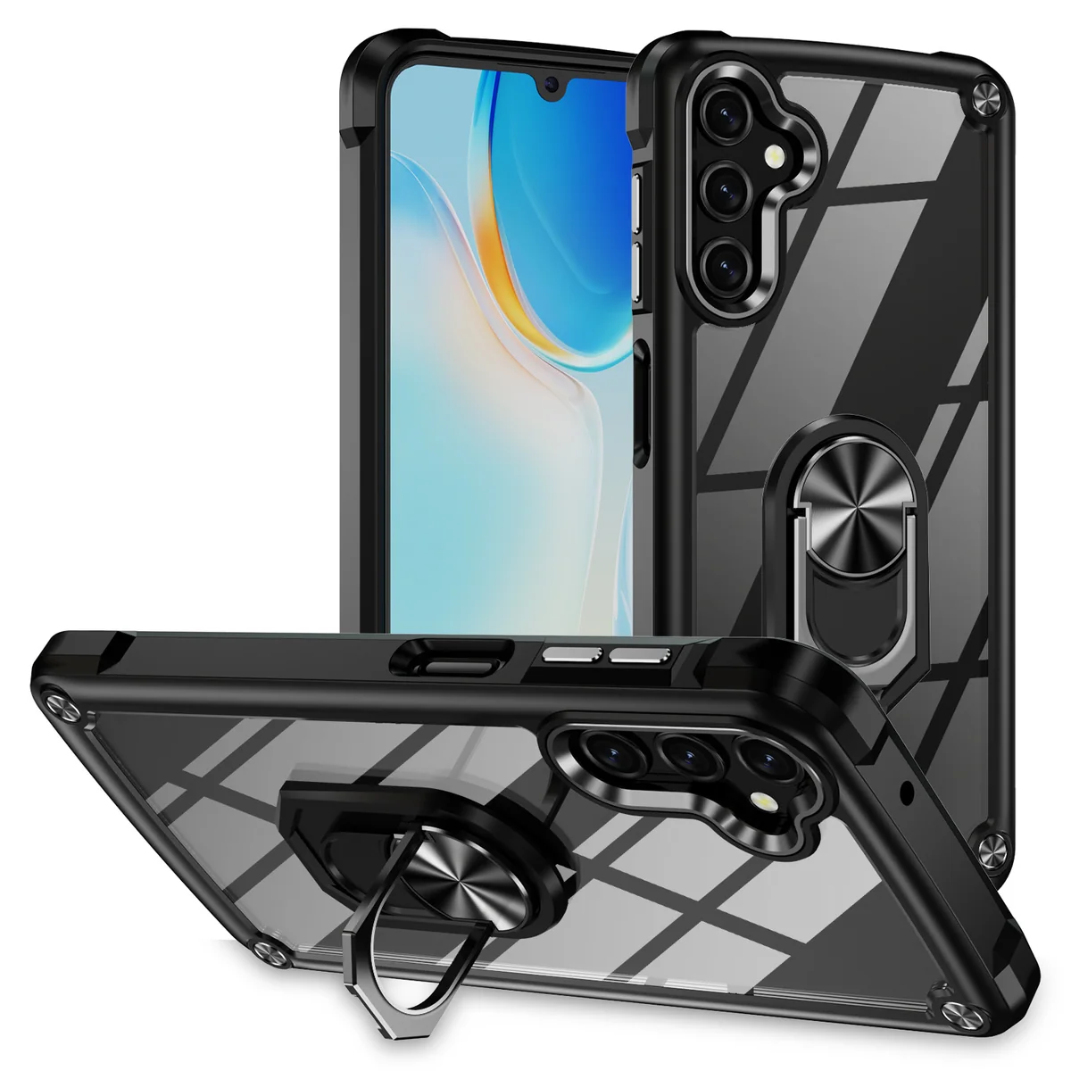 cross-border compatible with Samsung Samsung A14 5G Golden-Wing Bird with ring shockproof transparent phone case direct manufacturer