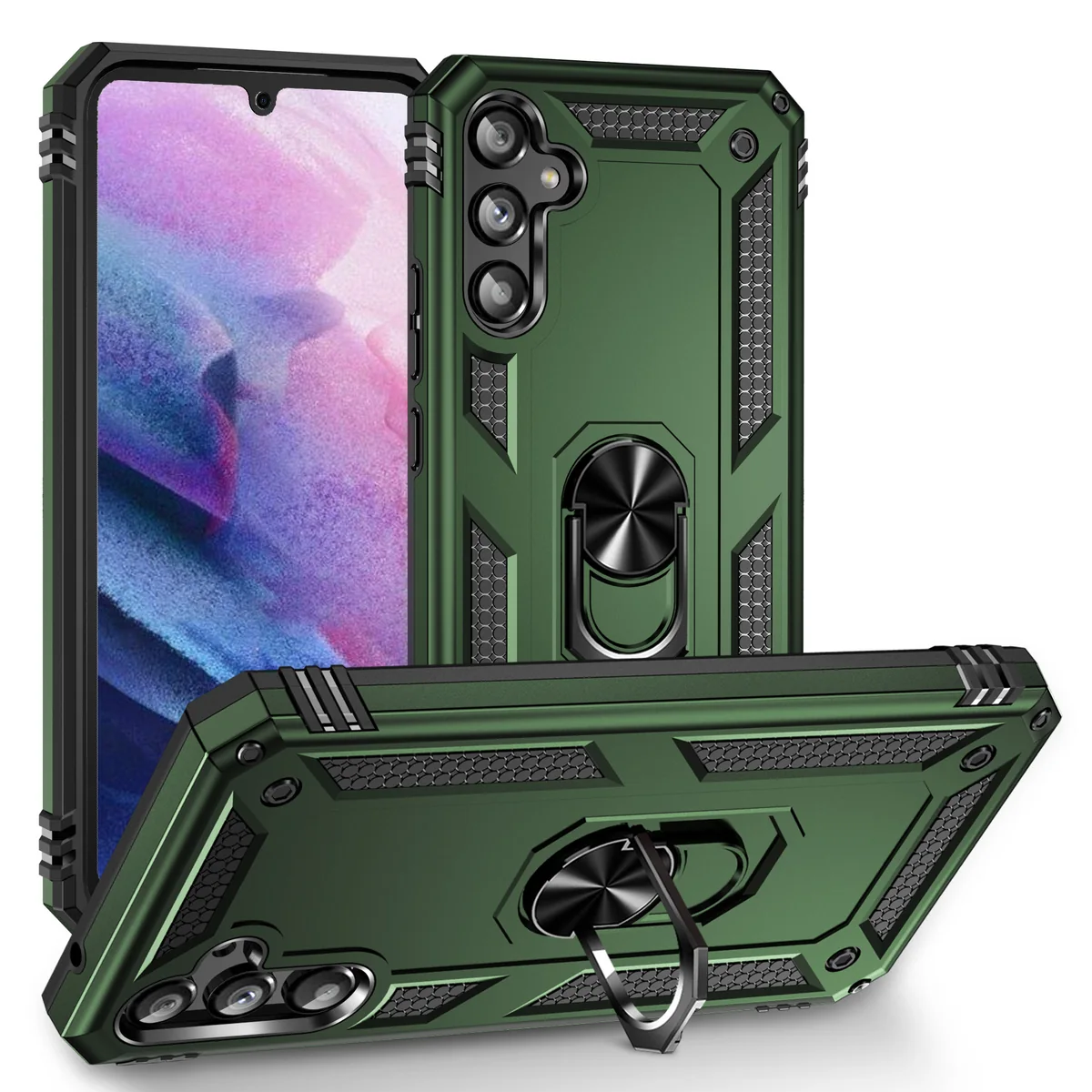 cross-border e-commerce compatible with Samsung A34 Trooper shockproof armor kickstand car-mount compatible phone case e-commerce quality in stock