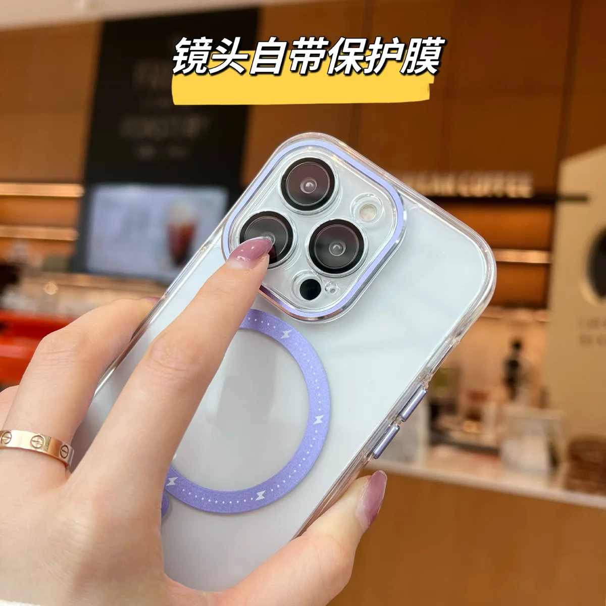 cross-border compatible with Apple iphone14Pro Max Phantom magnetic ring precision-cut camera lens protector phone case magnetic attachment case